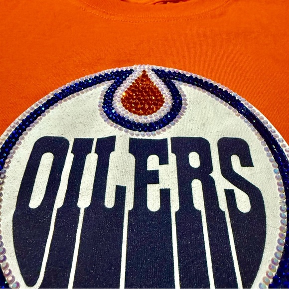 Vintage Orange Oilers Logo T-Shirt reworked vintage - Picture 5 of 6